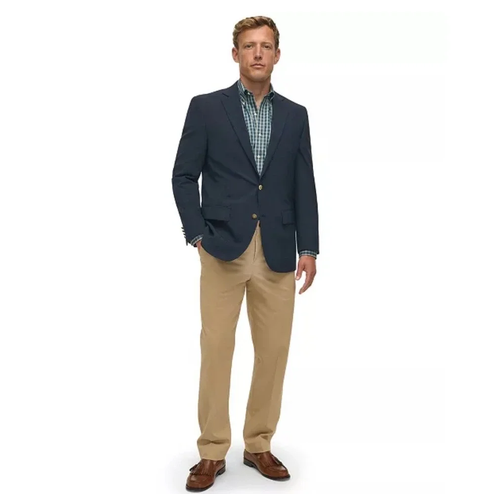 B by Brooks Brothers Mens Navy Blue Wool Blend 2 Button Blazer Sport‎ Coat 42R